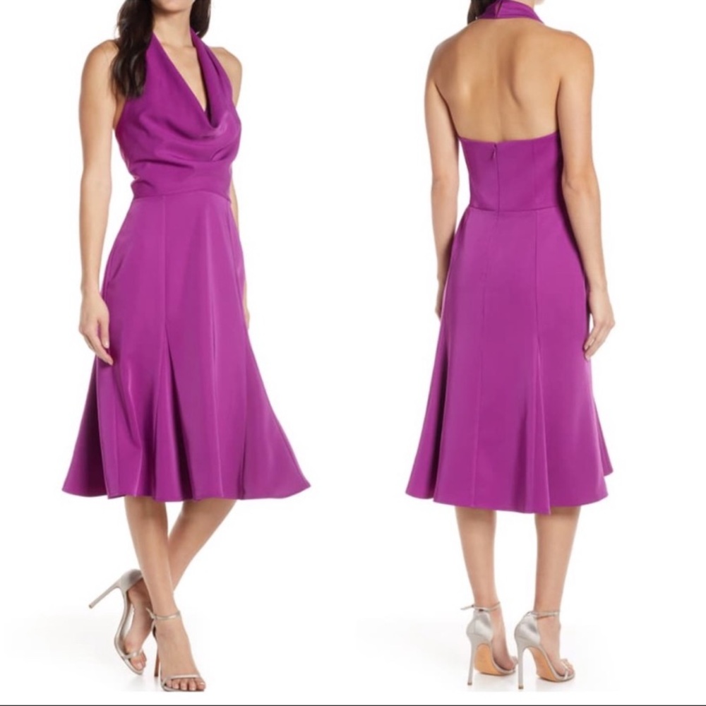 Anthropologie Harlyn Halter Dress in Purple